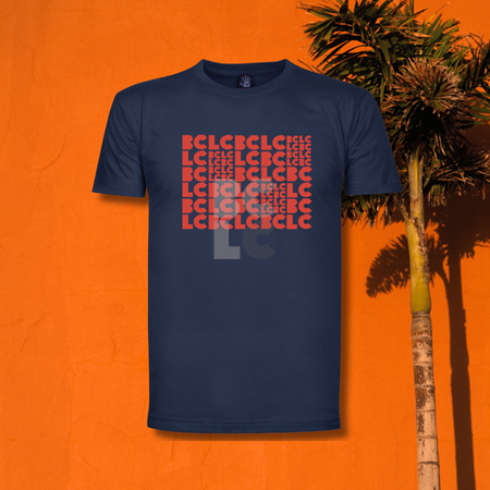 BČLĆ T-shirt, tamno plava, crveni pattern