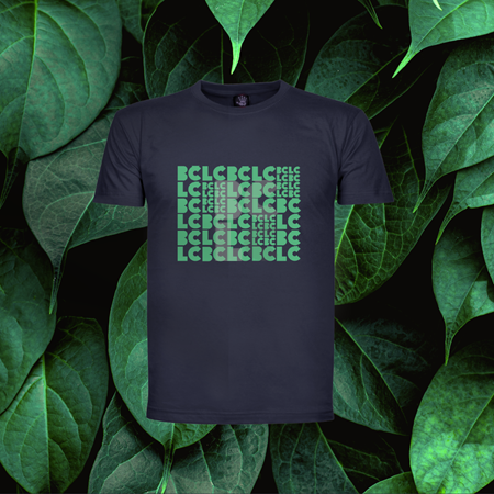 BČLĆ T-shirt, tamno plava, zeleni pattern